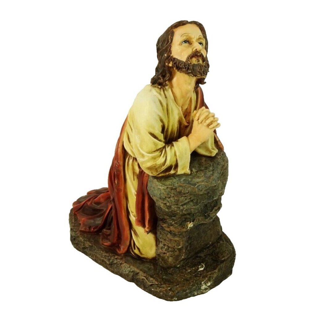 Praying Jesus Figurine Agony in the Garden of Gethsemane Artist Signed 2007